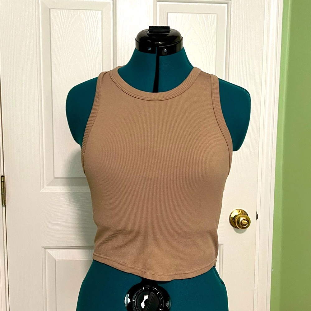 Streetwear Society Tan Ribbed Tank Top